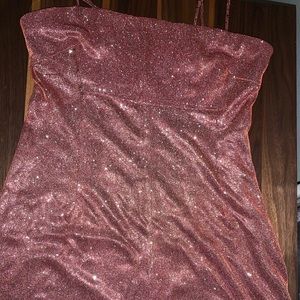Sparkly pink mini dress